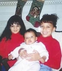 Samantha, Abigail and Kate - Christmas 2000