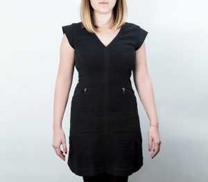 InStyle's Social Media Assistant Editor, Jennifer Davis' black dress