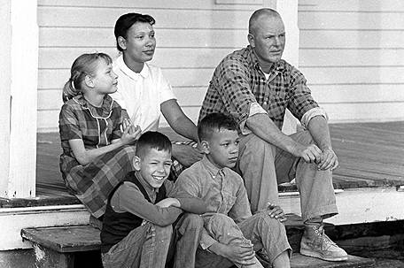 Richard and Mildred Loving and their children. A movie about their court case will release in Fall 2016.